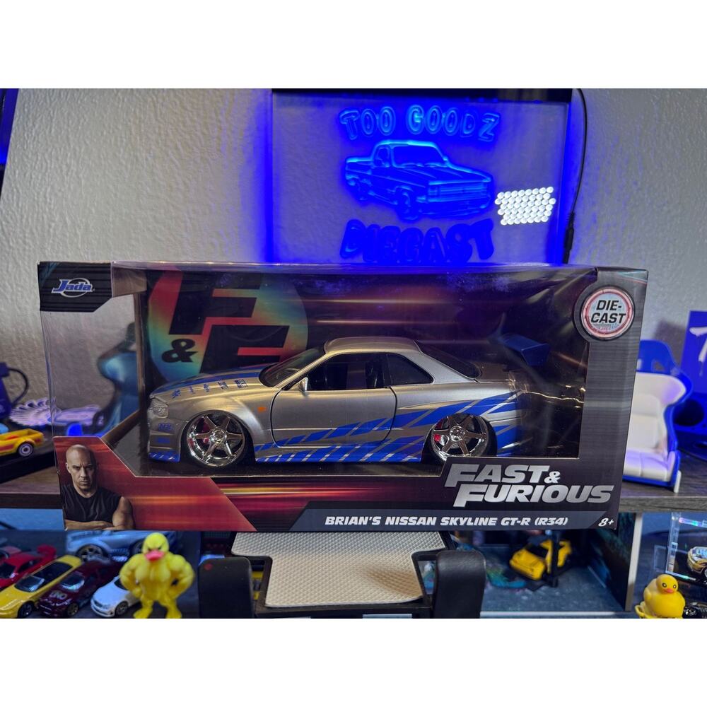 Jada 1/24 Fast and Furious Brian’s Nissan skyline GTR R34